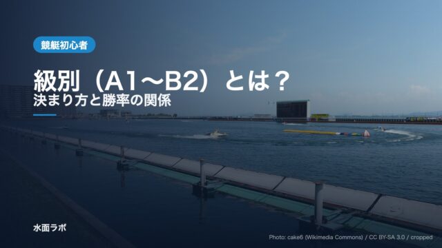 ボートレース場の水面とスタンド