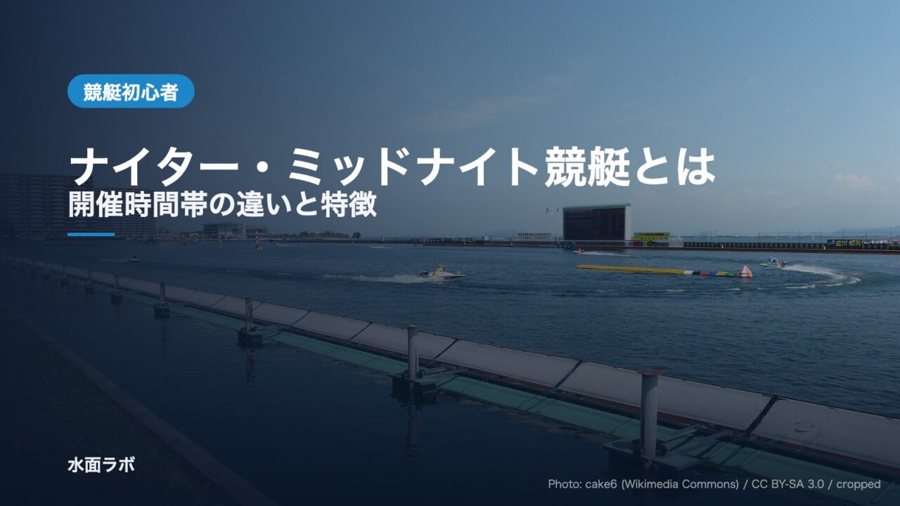 夕方のボートレース場の水面