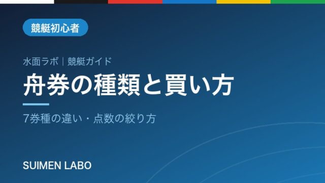 舟券の種類と買い方を解説｜3連単・2連単の違い・点数の絞り方