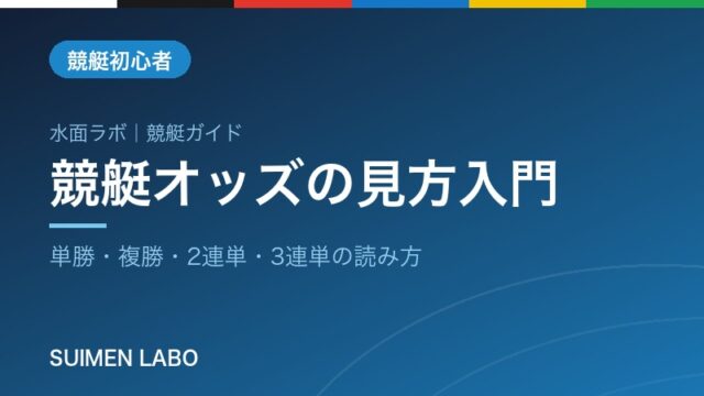 競艇オッズの見方入門｜単勝・複勝・2連単・3連単の読み方