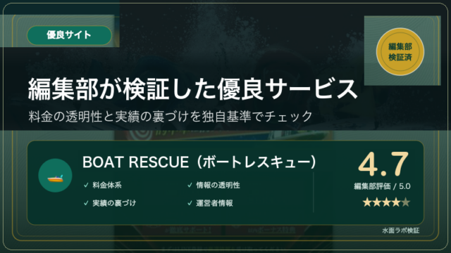 BOAT RESCUE（ボートレスキュー） 編集部検証 総合評価4.7